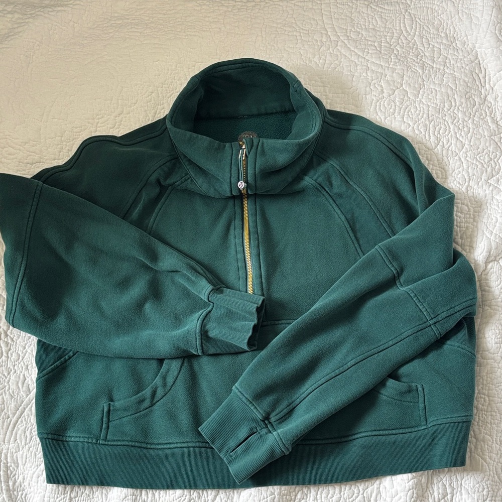 lululemon athletica Half-Zip Sweater Jacket - Forest Green with Gold Zip